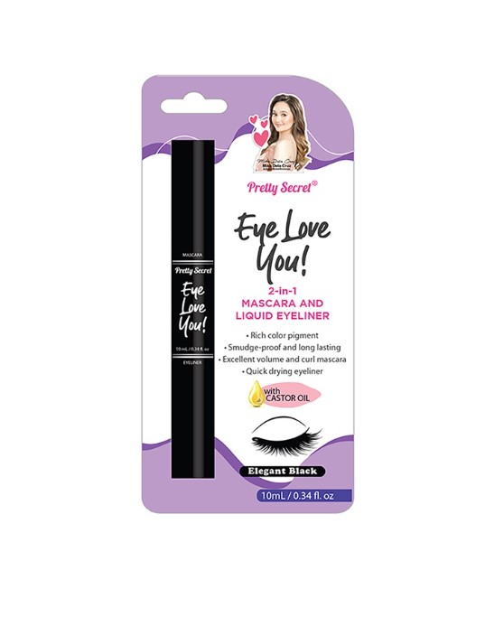 Pretty Secret 2-in-1 Mascara and Liquid Eyeliner 10ML  Elegant Black