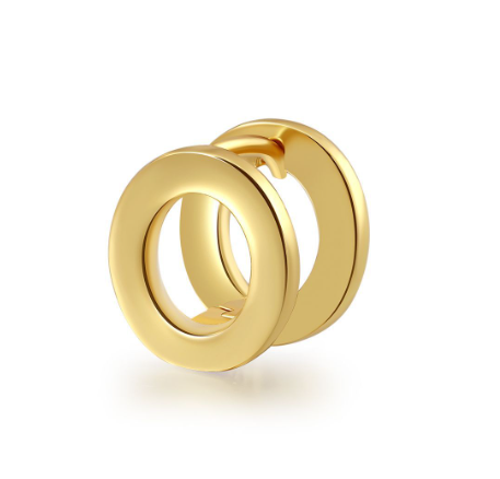 Unique Design Initial Letter Earrings 18K Gold Double Layer Letter Earrings Jewelry Single O