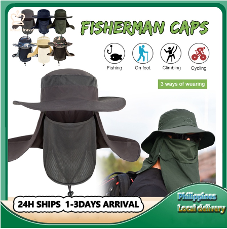 Men Fishing Cap Brim Sun Fishing Outdoor Flap Sun Protection Hat UV-Proof Sun Hats UV Fisherman Hat