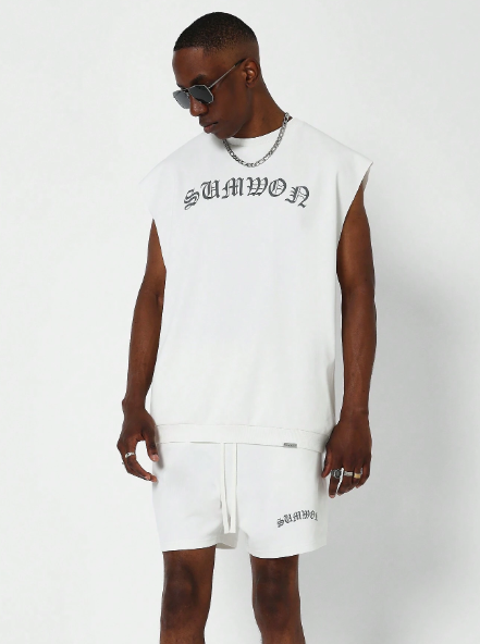 SUMWON Regular Fit Tank Top And Short With Graphic 2 Piece Set