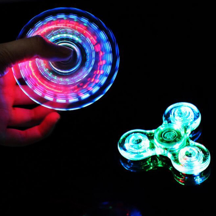 Luminous LED light Spinner Hand Top Spinners Glow in Dark Light EDC Figet Spiner