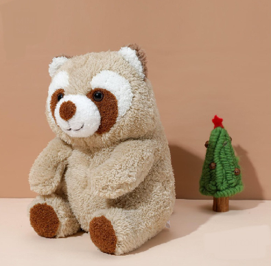 Sitting Animal Plush Toy Bear Hedgehog Fox Raccoon