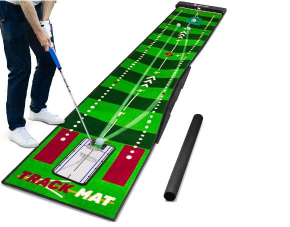 SAPLIZE Golf Putting Mat, Visible Trajectory Tracing, Multiple Training Modes, with Putting Alignment Mirror and Adjustable Green Slopes, Putting Green Matt for Indoors and Outdoors