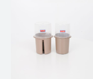 Mocha Collection Spoon and Fork Holder /Cutlery Holder Kitchen Utensil Storage Holder With Cover