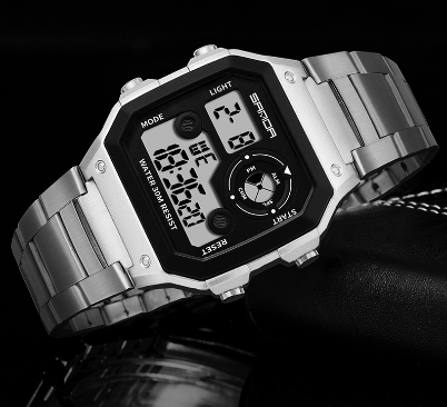 Waterproof Men Watch Sport Stainless Steel Digital Multifunction Men Watch