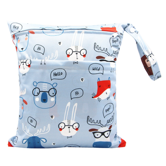 30x36cm Lager Size Diaper Wet Dry Bags Double Zipper Printed Portable Waterproof Bag Storage Bag Swimwear Bag C29