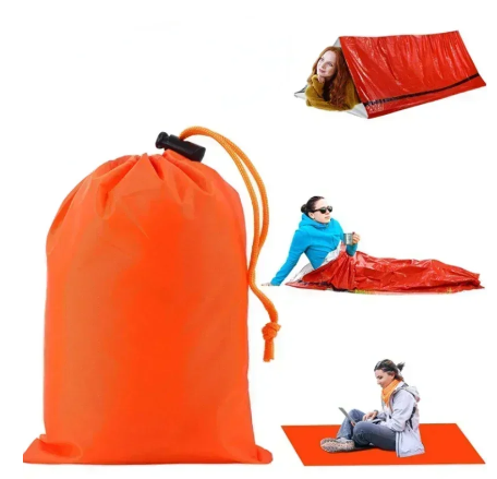 Portable Waterproof Emergency Survival Sleeping Bag Lightweight Camping Mat Camping Thermal First Aid Rescue Kit Mylar Blanket