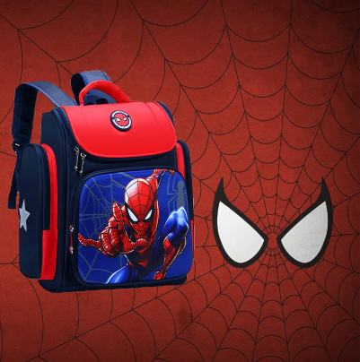 Marvel Avengers Anime backpack child 1-5 grade cartoon spider man backpack school bag for kids boy Bei