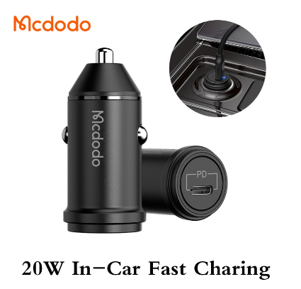Mcdodo 20W Fast Charger USB Charger For Phone In-car Mini Single Port USB/Type-C In-car Charger
