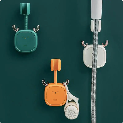 Nymph Adjustable Shower Head Holder Cute Antlers Universal Shower Bracket 360° Hole Free Fixed Seat Bracket Bathroom Accessories