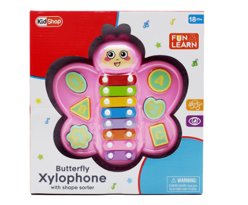KidShop Butterfly Xylophone with Shape Sorter