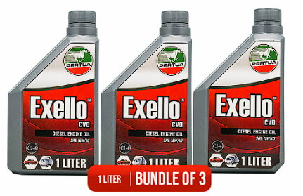 3pcs Pertua Exello CVO Diesel Engine Oil SAE 15W/40 1L