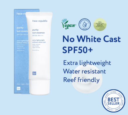 Face Republic Purity Sun Essence SPF50+ PA++++ 50mL Vegan