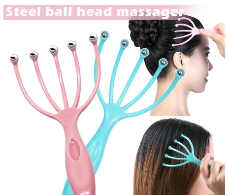 New Handheld Five Fingers Claw Steel Ball Massager for Head Scalp Neck Relaxation