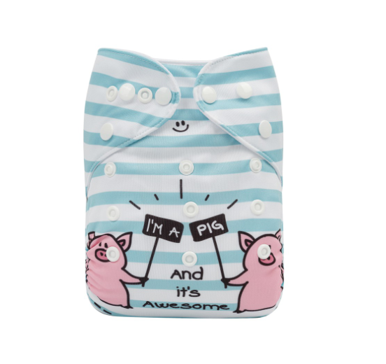 Alva Baby Cloth Diapers Washable Reusable Real Cloth Pocket Nappy Diaper Only No Insert For 3-15kg 6.6-33.1Ibs Baby And Newborn D44