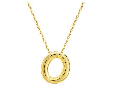 Meaeguet Initial Necklace for Women Girls,Dainty Gold Balloon Bubble Letter Necklace Layered Necklaces Puffy Name Personalized O