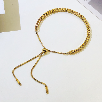 Adjustable Cuban Chain Bracelet Gold Plated Jewelry