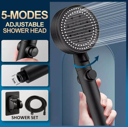 3IN1 Shower Head Set 5-speed Booster Shower with Hose Portable Bathroom Shower Set Handheld Sprayer