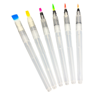 Seamiart Different Shape Large Capacity Barrel Water Pen For Watercolor Painting 6 Pcs