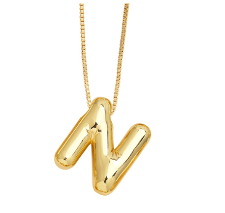 Fashion 26 Letter Pendant Gold Plated Necklace Style Versatile Collar Chain Women's Friends Commemorative Jewelry Accessories Gift N