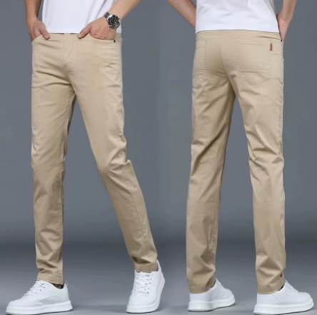 HUILISHI Classic chino men's casual fashion straight trousers