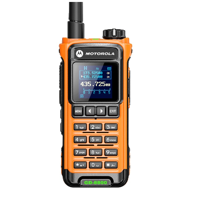 Motorola GD8800 Two Way Sport Radio Portable Walkie Talkie UHF/VHF Dual Band PTT LED Screen Transceiver