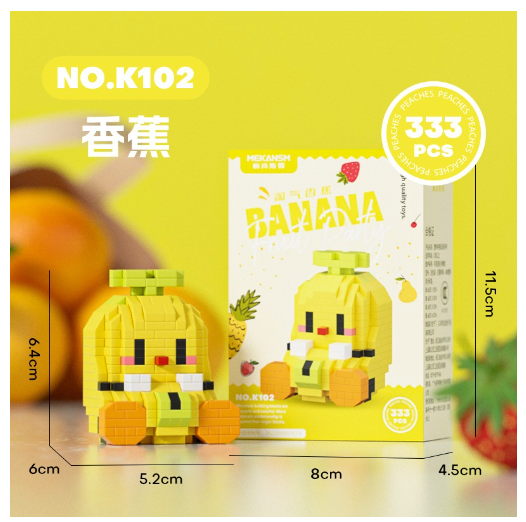 Mini Bricks Toys Trendy Fruit Happy Food Set Creative Desktop Decorations Birthday Gifts F5