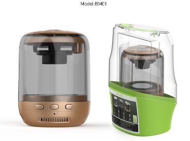 Bavin  BM01 5.0 Bluetooth Speaker Powerful Magnetic w/ Transparent Casing Gold Color