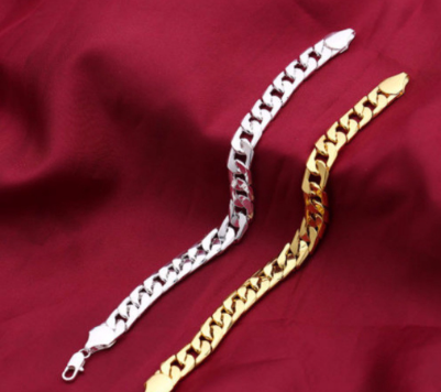 Stainless Steel Chain Link Bracelet Wristband Bangle