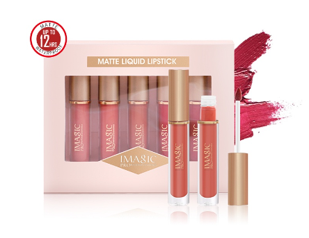 IMAGIC Lipgloss Lasting 5Pcs Set Lip Waterproof Lip Makeup Kit
