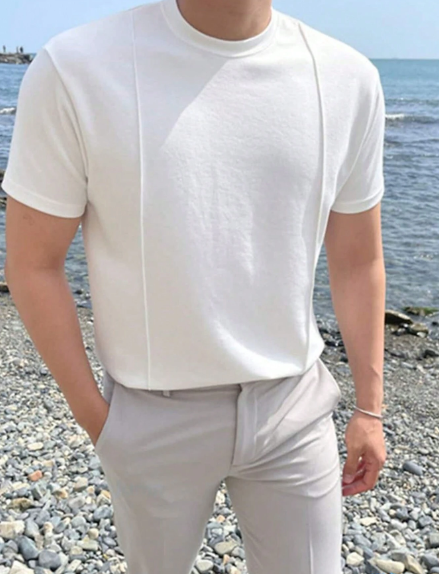 Manfinity Hypemode Men's Round Neck Solid Color Short Sleeve T-Shirt