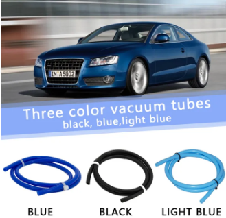 Universal 4mm Auto Car Vacuum Silicone Hose Racing Line Pipe Tube 1 Meter Long Superimposed Blue Light Blue Black Car Accessories