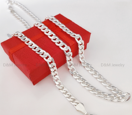 925 Silver Plated 2in1 Necklace Bracelets For Men Stainless Non Tarnish