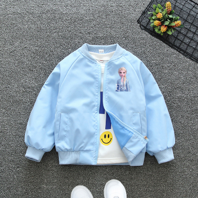 Congme Kid Girl Cartoon Sweater Frozen Outerwear Children jacket Spring and Autumn Coat