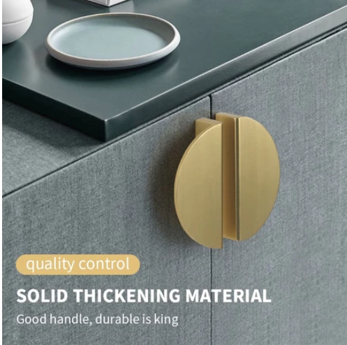 Space Aluminium Drawer Handle Semicircle Modern Minimalist Black Handle Gold Cabinet Door Handle