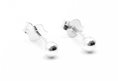 Unisilver 925 Sterling Silver Ball Earring Stud