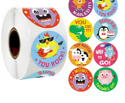 YOU 500PCs Kids Reward Stickers Encouragement Sticker Roll for Students Teachers PH