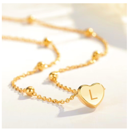 Kwintas Stainless Steel Necklace For Women 18K Gold A-Z Titanium Steel Pendant Accessories Jewelry Gift L