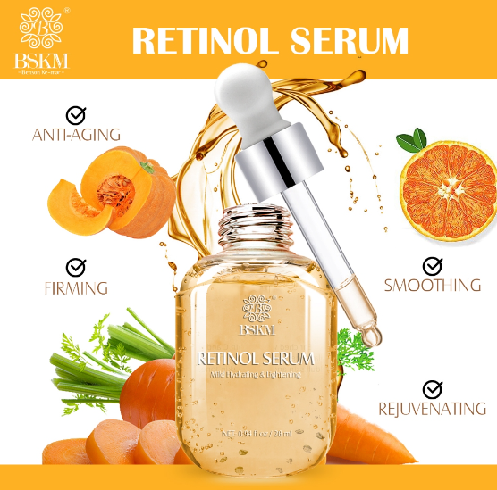 BSKM Retinol Serum Anti Aging Original Face Serum Whitening Collagen Skin Care Essence Lifting Firming Lighten Fine Lines 0.94fl