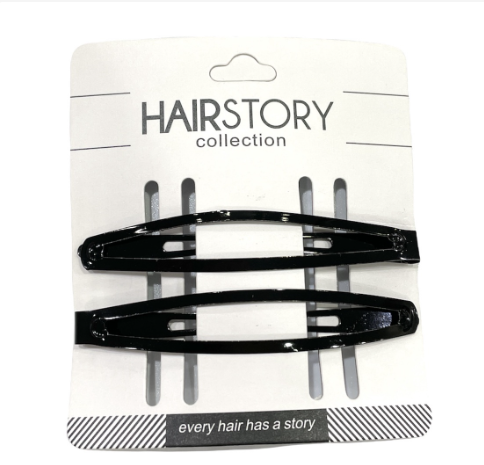 HAIRSTORY Oval Metal Snap Clip 7.5cm (Pack of 2 pcs)