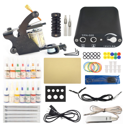 Professional Tattoo Machine Kit Tattoo Supplies Complete Tattoo Set With 14 Bottles Of Ink For Tattoo