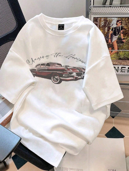 Manfinity Hypemode White Knitted Men's Round Neck Short Sleeve T-Shirt