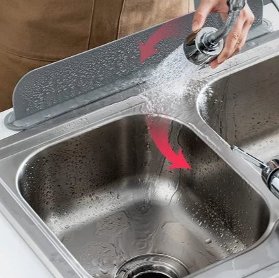 1pc, Silicone Sink Splash Guard, Sink Splash Guard With Suction Cup, Kitchen Sink Splash Guard That Can Be Placed Behind The Sink, Sink Splash Guard, Kitchen Gadgets