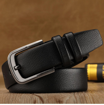 Men's Belt Classic Style Metal Buckle Leather Belt