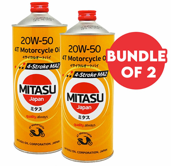 2pcs Mitasu Motorcycle Oil 4T 20W-50 1L