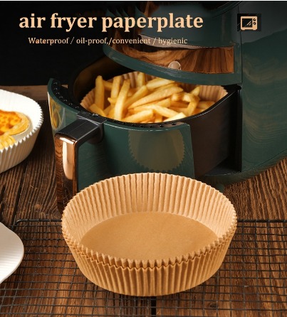 50pcs Round Air Fryer Parchment Paper Disposable Nonstick Liner