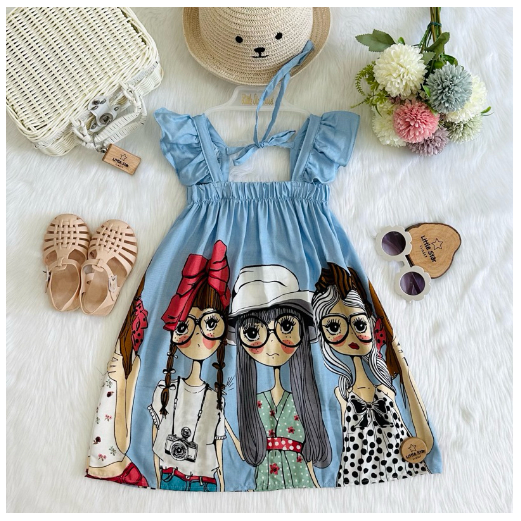 Littlestar Kids Flowy Maxi Summer Dress C3