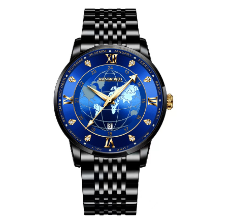 Original Luxury Golden Fashion Men Quartz Waterproof Luminous Calendar Stainless Steel Watch M13