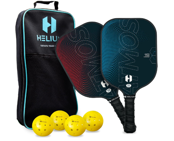 Pro Carbon Fiber Pickleball Paddle Set of 2 - USAPA Certified Pickleball Paddles, High-Spin Texture, Lightweight Honeycomb Core (2 Paddles, 4 Balls, 1 Sports Bag)