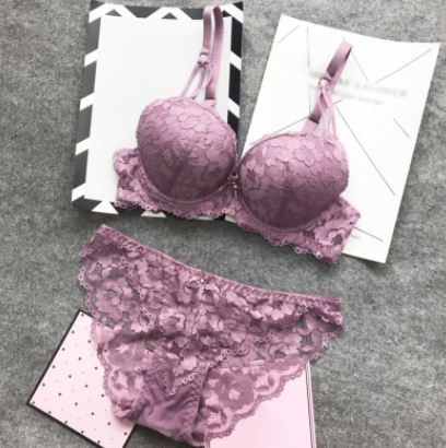 Women Lace Cozy Embroidered Push Up Bra Brief Sets